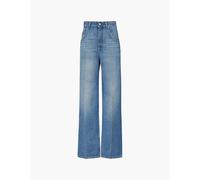 Stella Mccartney Womens Vintage Blue Denim Vintage-wash Wide-leg Regular-fit Jeans 26