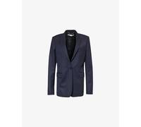 Stella Mccartney Womens Vy Flannel Oversized Wool-flannel Blazer 12