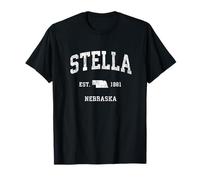 Stella Nebraska NE Vintage Athletic Sports Design T-Shirt