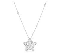 Stella pendant, Mixed cuts, Star, White, Rhodium plated