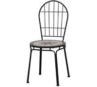 Stella Stackable Chair Steel Frame Black Matte, Ceramic Multicolor Seat