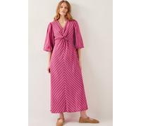 Stella Stripe Twist-Front Maxi Dress Pink Monsoon Pink M