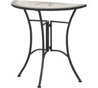 Stella Table 35.5x70x71.5 cm Steel Matte Black Ceramic Multicolored Mosaic Look