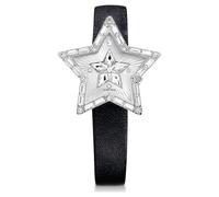 Stella watch, Swiss Made, Star, Leather strap, White, Stainless steel