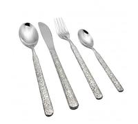 StellaForge 16 Piece Stainless Steel Cutlery Set for 4 People Premium Silverware with Modern Hammered Finish Set, Mirror Polished & Dishwasher Safe - Ideal for Home & Gifts