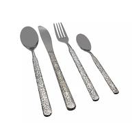 StellaForge 16 Piece Wood Effect Cutlery Set - Premium Stainless Steel Tableware with ABS Handles - Luxury Dining Set for 4 - Dishwasher Safe by BWD
