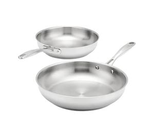 Stellar 2pc Frypan Set - Stainless Steel 24cm & 28cm, Induction & Oven Safe