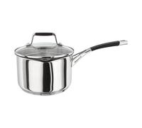 Stellar Flow Induction Pan with Lid, 18cm Saucepan & Draining Pan Lid, 2.5 Litre Capacity, Stainless Steel Cooking Pot, Oven Safe Cookware
