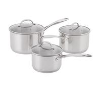 Stellar 7000 Profile Silver 3 Piece Saucepan Set