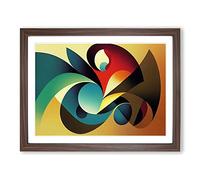 Stellar Abstract Art Framed Print | A2 Walnut Framed Wall Art | Ready to Hang | Abstract Fantasy Picture | Living Room Bedroom Lounge Office