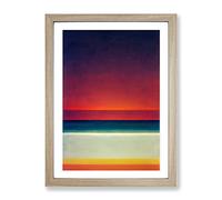 Stellar Abstract Sunset Framed Print | A3 Oak Framed Wall Art | Ready to Hang | Abstract Landscape Picture | Living Room Bedroom Lounge Office