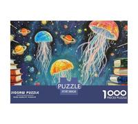 Stellar Borrower Jellyfish 1000 Piece Jigsaw Puzzle Magic Fantasy for Adults Challenging Gift Memory Games Stress Relief 38x26cm/1000pcs