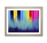 Stellar City Skyline Architecture Abstract Framed Print | A2 Oak Framed Wall Art | Ready to Hang | Abstract Cityscape Picture | Living Room Bedroom Lounge Office