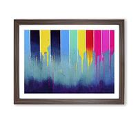 Stellar City Skyline Architecture Abstract Framed Print | A3 Walnut Framed Wall Art | Ready to Hang | Abstract Cityscape Picture | Living Room Bedroom Lounge Office