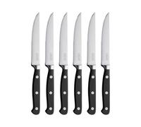 Stellar Classic Set of 6 Steak Knives with Serrated Edge Blades in Gift Box, Stainless Steel, Triple Riveted Handles, Dishwasher Safe