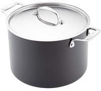 Stellar Element 24cm Stockpot, 8 Litre Capacity, Oven Safe to 240C, Aluminium Hard Anodonised Surface