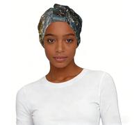 Stellar Ember Elastic Headscarf Hat - Soft Breathable Polyester Turban Non Slip Sleep Cap for Daily Use