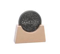 Stellar Factory Game Over Coin, 1.5" Metal Decision Coin with Stand