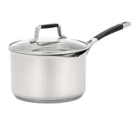 Stellar Flow 20cm Saucepan with Draining Lid, 3 Litre Capacity, Stainless Steel Cooking Pot, Oven Safe Cookware