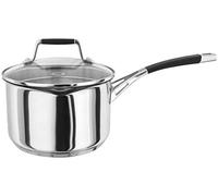 Stellar Flow Induction Pan with Lid, 18cm Saucepan & Draining Pan Lid, 2.5L Stainless Steel Cooking Pot, Oven Safe Cookware