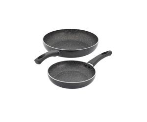 Stellar Kaufmann Non-Stick 2-Piece Frying Pan Set - Grey in Black Stellar Black