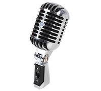 STELLAR LABS 50s Style Retro Dynamic Microphone - Chrome Vintage Stage Mic with Unidirectional Pickup & XLR Connection - 35-7030