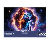 Stellar Mirage Wolf Jigsaw Puzzles for Adults Animal Puzzle Game 1000 Piece Impossible Puzzle for Adults Gifts 38x26cm/1000pcs