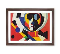 Stellar Modern Abstract Art Framed Print | A2 Walnut Framed Wall Art | Ready to Hang | Abstract Fantasy Picture | Living Room Bedroom Lounge Office