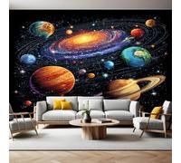 Stellar Motion Photo Wallpaper 3D Effect Starry Sky Nebula Mural Wallpaper Non-Woven Wall Mural, 350 x 256 cm Large Murals Wall Decor for Bedroom, Living Room, Kids Room