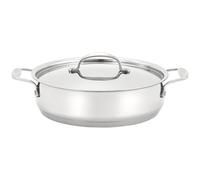 Stellar Profile 24cm Shallow Casserole Pan - 2L Stainless Steel Uncoated Saute Pan with Twin Handles - Induction Hob Compatible, Dishwasher & Oven Safe, Uncoated & PFAS-Free
