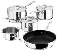 Stellar Profile 5-Piece Cookware Set - Stainless Steel Non-Stick Pans with 14cm Milk Pan, 16cm/18cm/20cm Saucepans & 26cm Frying Pan, Induction & Dishwasher Safe