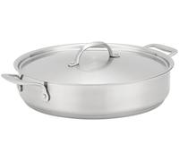 Stellar Profile Matte 28cm Shallow Casserole Pan - 2.5L Stainless Steel Uncoated Saute Pan with Twin Handles - Induction Hob Compatible, Dishwasher & Oven Safe, Uncoated & PFAS-Free