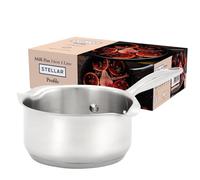 Stellar Profile Milk Pan with Pouring Lip 0.8L (14cm) - Stainless Steel Saucepan for Induction & All Hobs, Oven Safe S701
