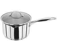 Stellar Profile Stainless Steel Draining Saucepan with Lid 18cm with 2.3L, Induction Ready, Oven Safe, Dishwasher Safe