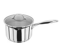 Stellar Profile Stainless Steel Draining Saucepan with Lid 18cm with 2.3L, Induction Ready, Oven Safe, Dishwasher Safe