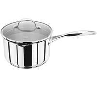 Stellar Profile Stainless Steel Draining Saucepan with Lid 20cm 3.25L Induction Ready, Oven Safe, Dishwasher