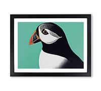 Stellar Puffin Bird Framed Print | A4 Black Framed Wall Art | Ready to Hang | Modern Nature Picture | Living Room Bedroom Lounge Office