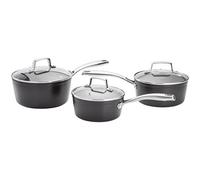 Stellar Rocktanium, 3 Piece Saucepan Set, Non-Stick, Silver