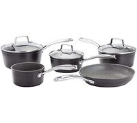 Stellar Rocktanium, 5 Piece Saucepan Set, Non-Stick in Metallic Silver Stellar Metallic Silver