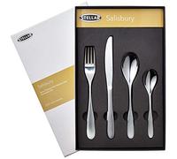 Stellar Salisbury 16-Piece Stainless Steel Cutlery Set for 4 People, Dishwasher Safe