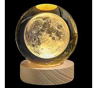 Stellar Spheres 3D Solar System Crystal Ball Night Light, 2.4in Galaxy Crystal Ball 7 Color Changing Moon Lamp