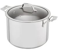 Stellar Stainless Steel Stockpot with Vented Glass Lid and Twin Handles, 22cm, 5L, Induction Ready, Oven Safe, Dishwasher Safe