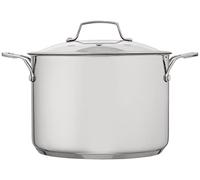 Stellar Stainless Steel Stockpot with Vented Glass Lid and Twin Handles, 24cm, 6L, Induction Ready, Oven Safe, Dishwasher Safe