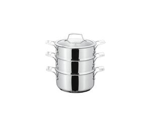 Stellar Three Tier Steamer Set, Silver, 24 cm
