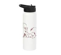 Stellar Unicorn Lying Down with Celestial Crescent Moon Stainless Steel Insulated Water Bottle