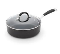 Stellar Verve 24cm Non-Stick Saute Pan with Lid, Induction Suitable, Oven and Dishwasher Safe, Geoform Double-Layer Non-Stick, Anti-Slip and Stay Cool Grip Handles