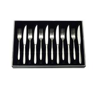Stellar Winchester 12 Piece Stainless Steel Steak Knife and Fork Set in Gift Box for 6 People - Dishwasher Safe