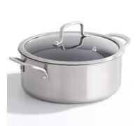 Stellar Zero 24cm Dutch Oven, Casserole Dish with Lid 4.2L, Uncoated Pot