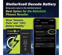 StellarXcell Decode Battery No need spot-weld Show 100% battery healthy for iPhone iPhone 11 12 13 14 15 Pro Max Mini Plus Xs IP13Promax 4352 mAh