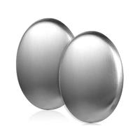 Stellastar 2pcs Stainless Steel Soap Odour Removing Stainless Steel Soap Bar Eliminating Smell Like Onion Fish Garlic from Hands and Skin 6.5 x 4.5 cm